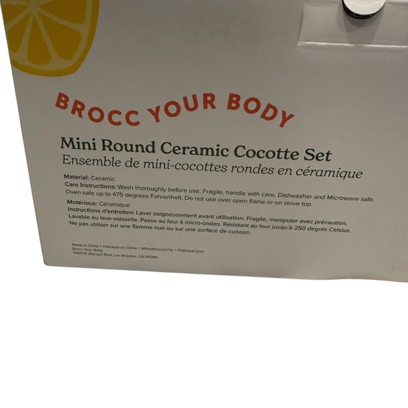 Brocc Your Body Mini Round Ceramic Cocotte Set New in Box - Picture 7 of 8